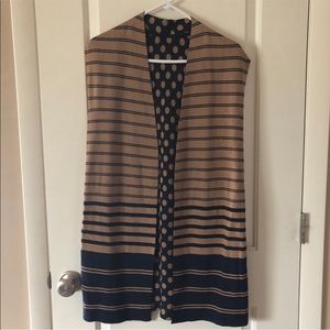 Reversible Long sleeveless vest cardigan / S-M